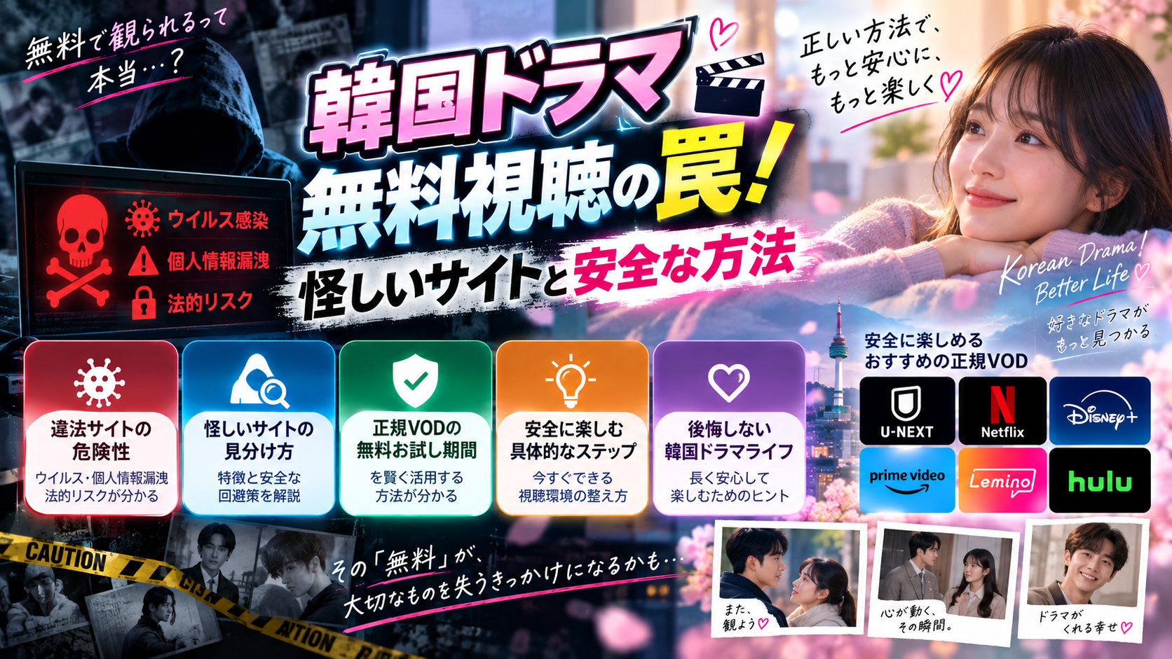 韓国ドラマ無料視聴の罠！怪しいサイトと安全な方法