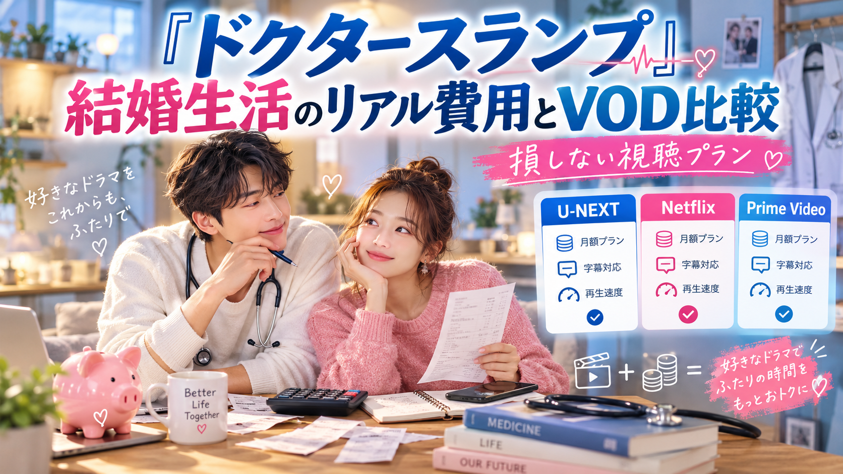 ドクタースランプ』結婚生活のリアル費用とVOD比較！損しない視聴プラン