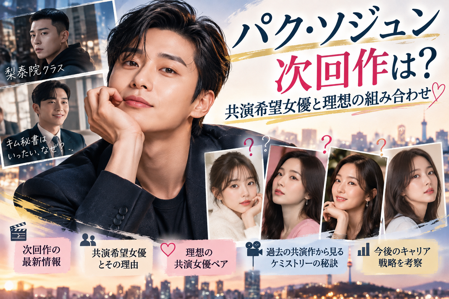 パク・ソジュン次回作は？共演希望女優と理想の組み合わせを徹底予想！